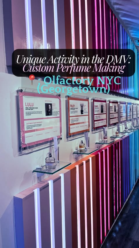 Located in Georgetown, you can create your own custom perfume, lotion, body wash or diffuser @olfactorynyc. 🧴 I customed made mine based off Bridgerton. My was floral notes & the scent “Ryan.”🪻The scents are used by the same perfumers as Luxury Bra