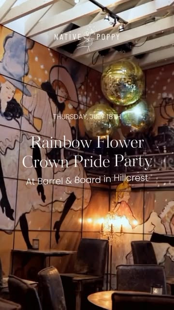 🌈Join us for our Rainbow Flower Crown Pride Party @barrelandboardsocial on Thursday, July 18th from 6:30pm - 10:30pm and kick off San Diego Pride weekend with a bang! 

Slip in through the speakeasy entrance of Barrel & Board where, once inside, you