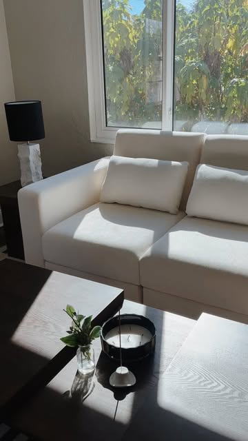 the upgrade i didn’t know we needed!! 🤍☁️ in love with how homey and elevated our living room looks @cozey #ad