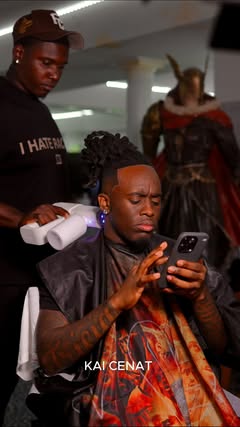 top notch service for the #1 streamer in the world  @kaicenat 🤞🏿🤍 #atlantabarber #christianbarber #travelbarber