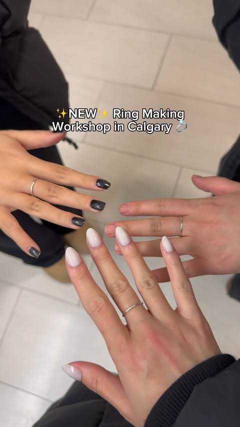 We loved getting to create our own rings at @meirakojewelry!! They have ring making workshops available in Edmonton & Calgary so be sure to check them out ☺️ #hosted 
.
.
.
#yyc #calgary #yycworkshop #calgaryworkshop #ringmaking #ringwormshop