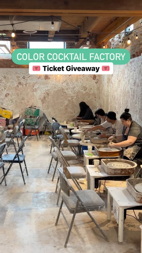 GIVEAWAY for TWO tickets (ANY class) ⬇️
• follow @colorcocktailfactory 
• tag a friend in the comments!
Multiple entries are allowed 🙌🏽
Winner will be announced & notified on 5/8! 

Color Cocktail Factory offers spinning pottery classes (with and w