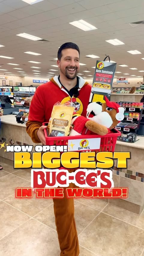 🌟 NOW OPEN! 🌟 The BIGGEST @bucees in the world is now open in Luling, TX! 🦫
.
📍 10070 IH-10 W, Luling, TX  78658, United States
.
🤯 This enormous 75,000 sqft family travel center is jam-packed full of brisket, fudge, coffee, beaver nuggets, toys