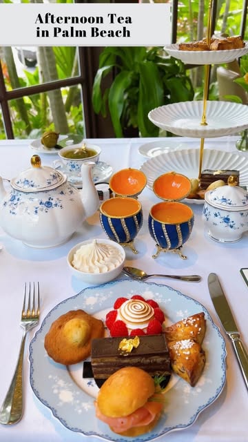 Meet me for afternoon tea? 🫖🍰💕 
 
At Café Boulud inside The Brazilian Court Hotel & Beach Club

The decadent Afternoon Tea experience is $48 per person and sooo good!

You can enjoy delicate concombre, saumon fumé and jambon beurre sandwiches, war