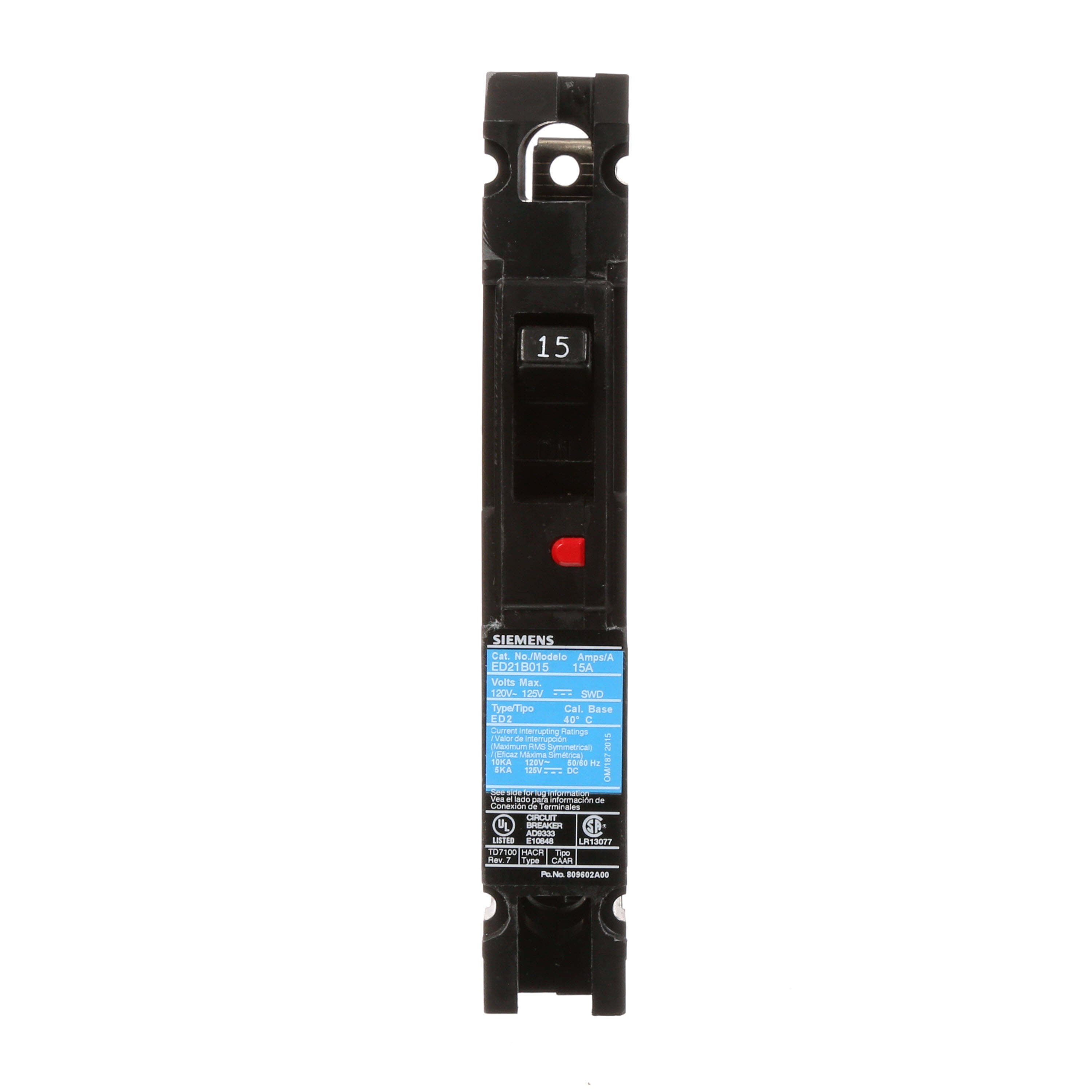Product image for Siemens ED21B100 ED,10kA@120V,1P