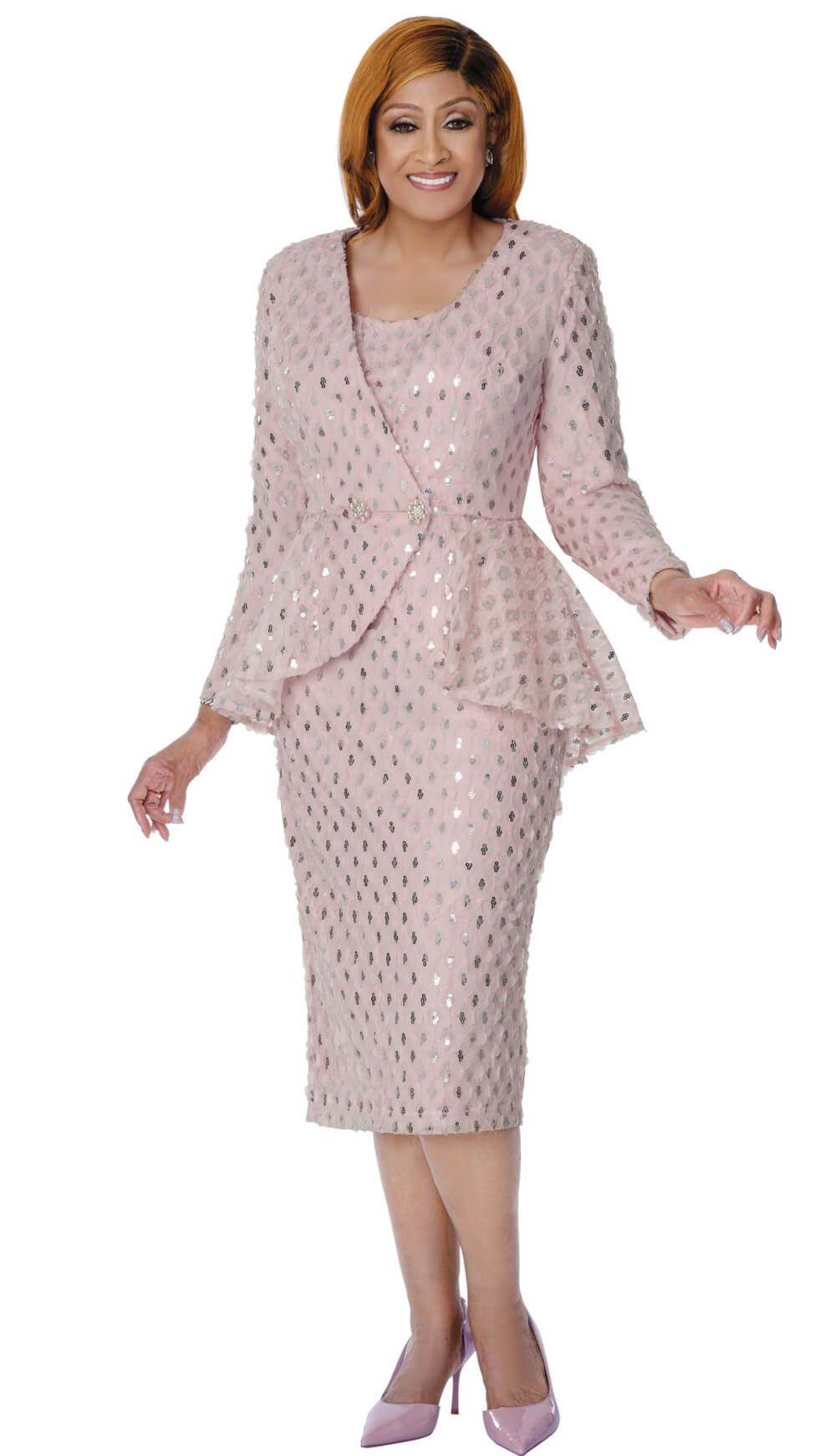 peplum suit dress Embroidered Lace Peplum Skirt Suit by Terramina