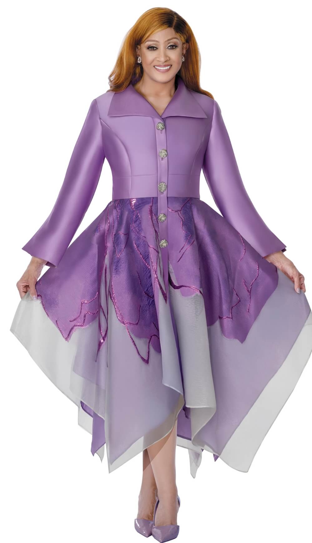 layered handkerchief dress Dorinda Clark-Cole 310301