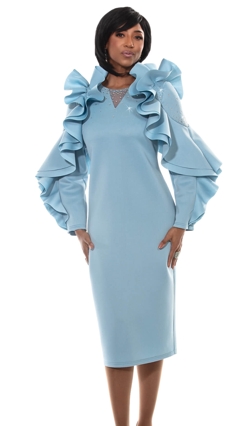 white christmas dresses Church Dress By Nubiano 100311-White – Church suits for less main image 1