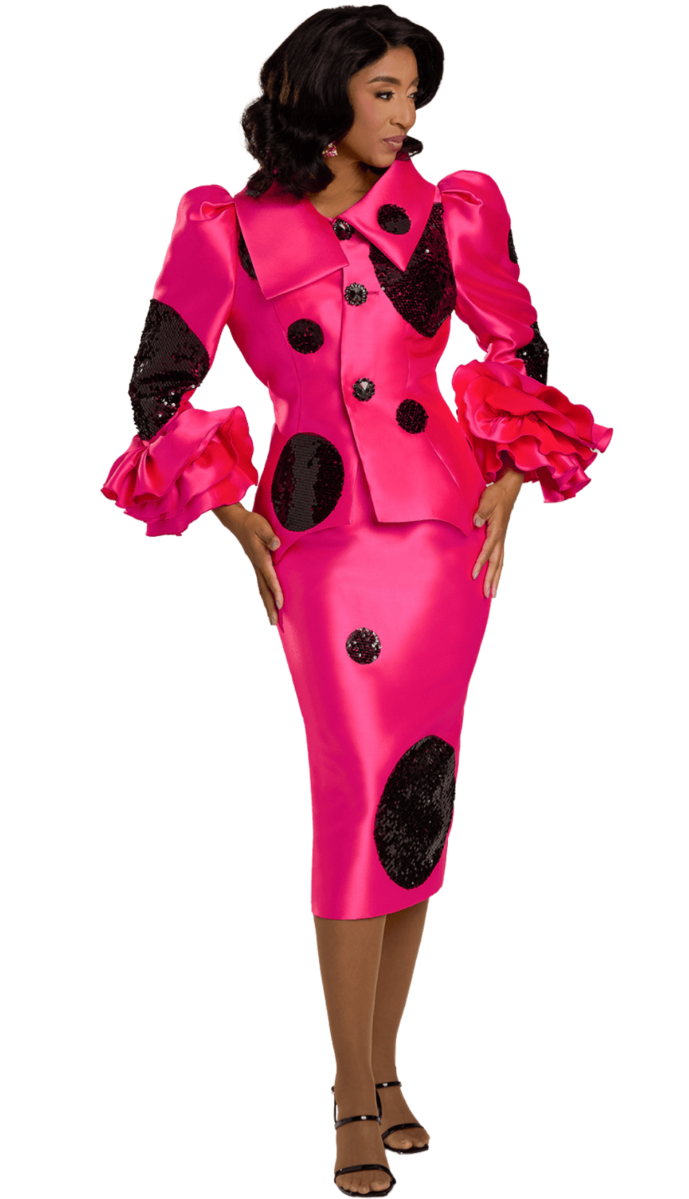 Donna Vinci Pant Suit 5801C-Fuchsia/Mint main image 1