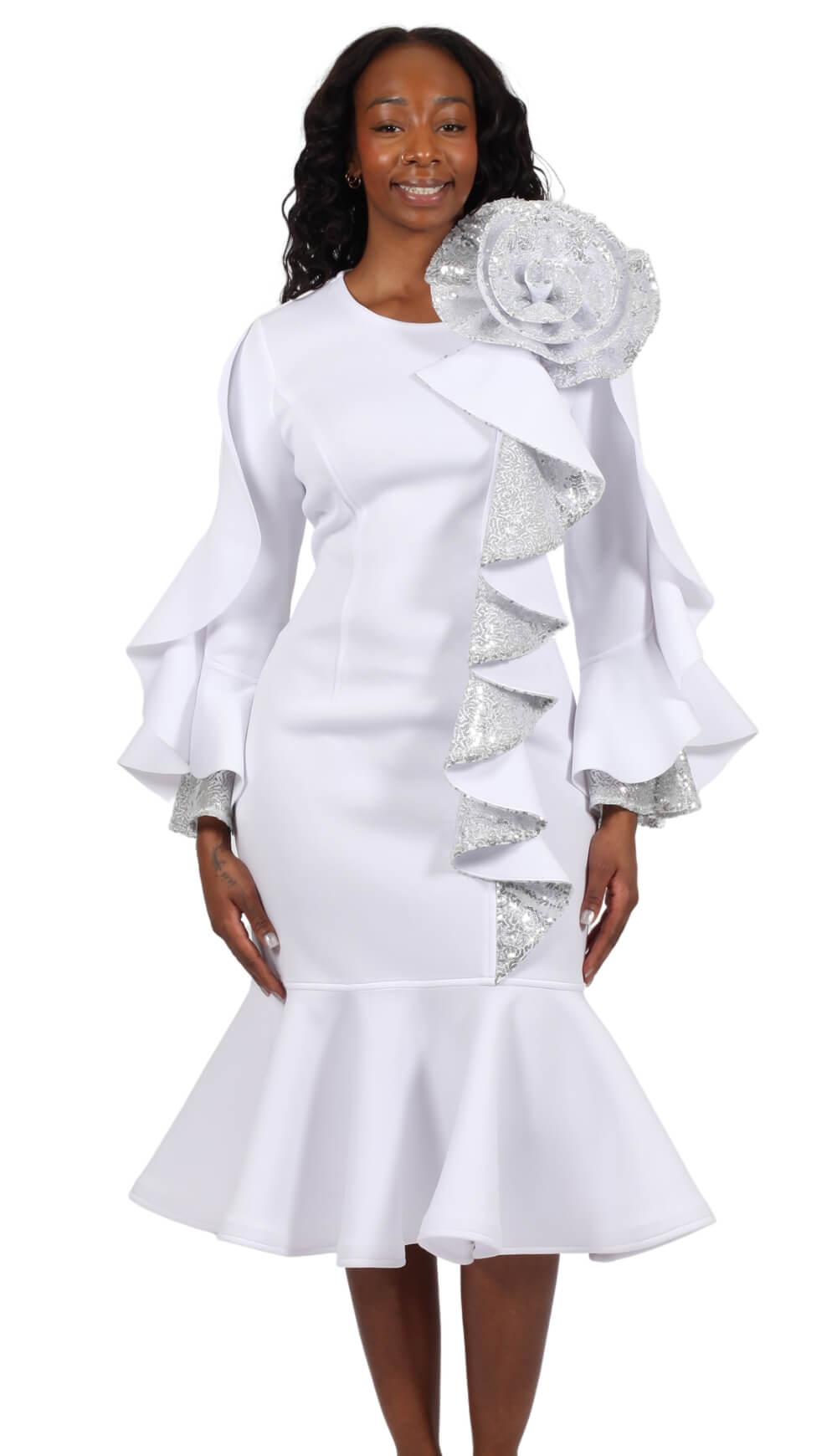 white church dress for women Lace with Embroidered Cross on Sleeve Christian Apparel & Fashion Purity White Womens Cassock for