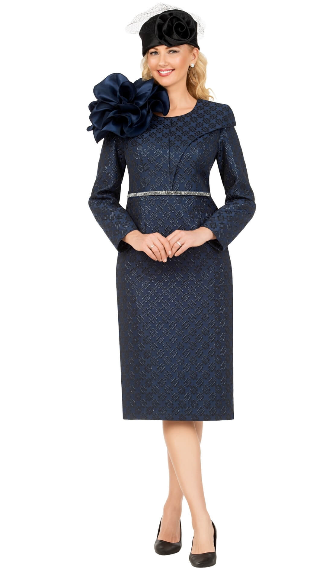 navy blue church dress patterned Giovanna D1715 pink chick birthday Adoria Sequin Cut Out Color:Champagne Rose (RosyBrown) Church Uniform