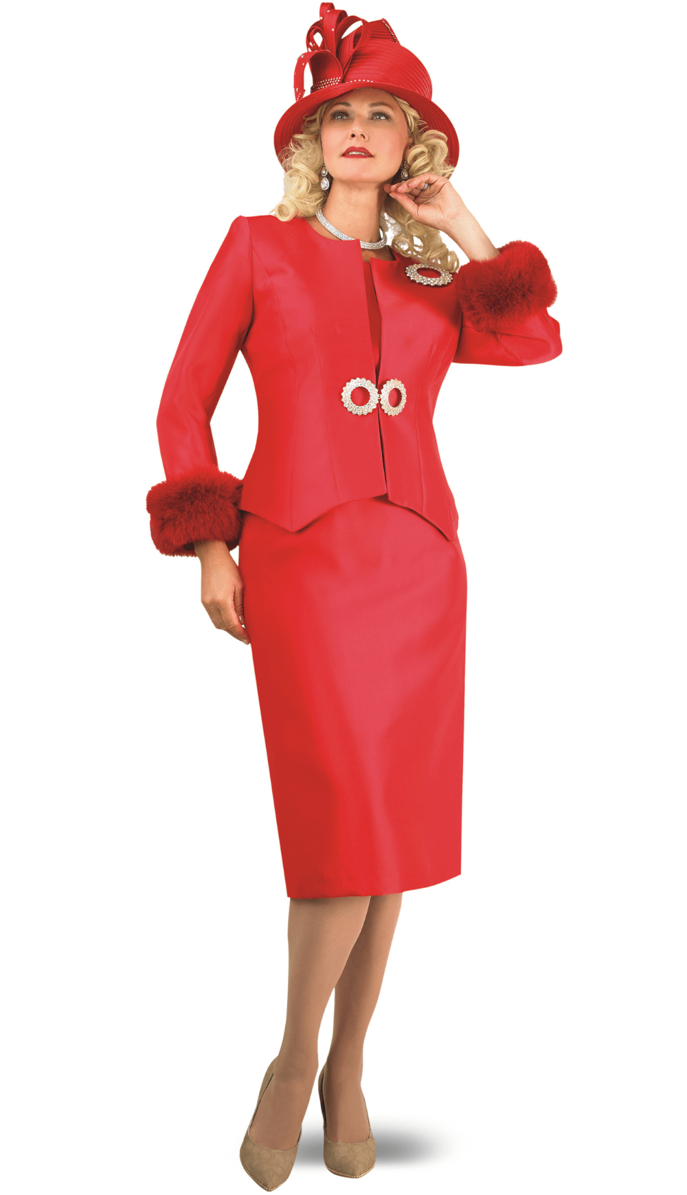 red church suits and dresses Terramina Church Dress 7869-Red