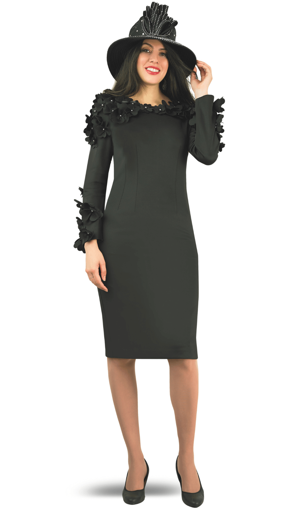 long sleeve off the shoulder knit dress Endless Rose main image 1