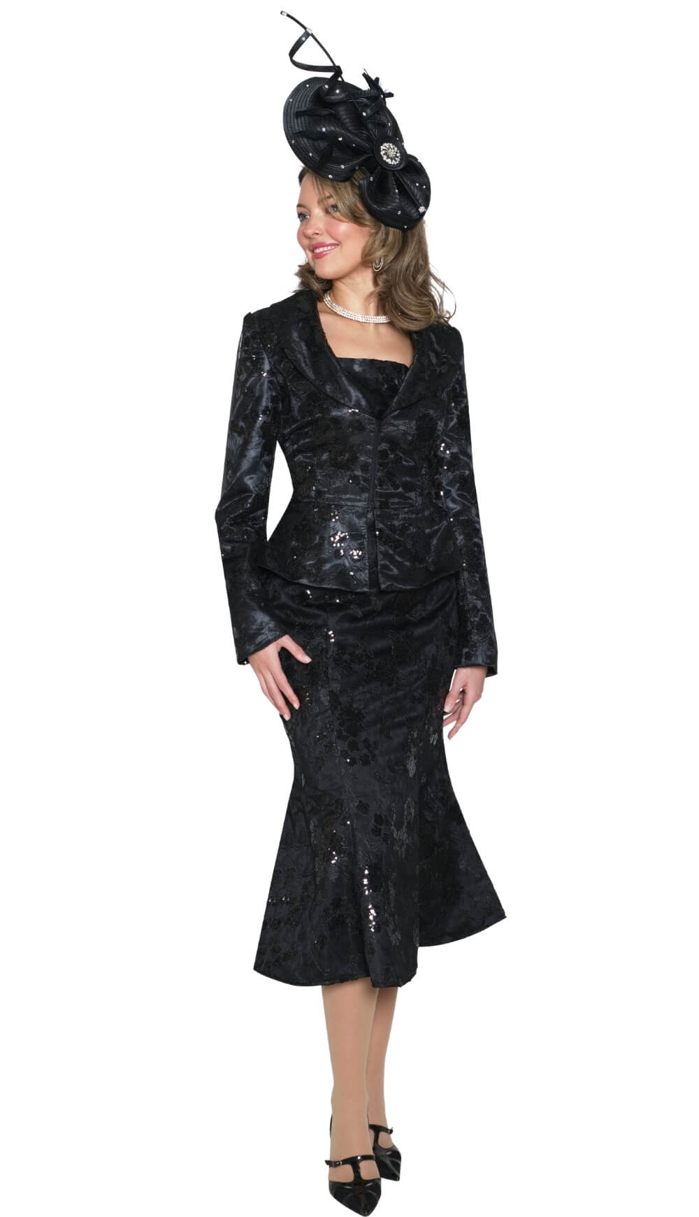 floral flare suit Lily and Taylor 5186 display picture 3