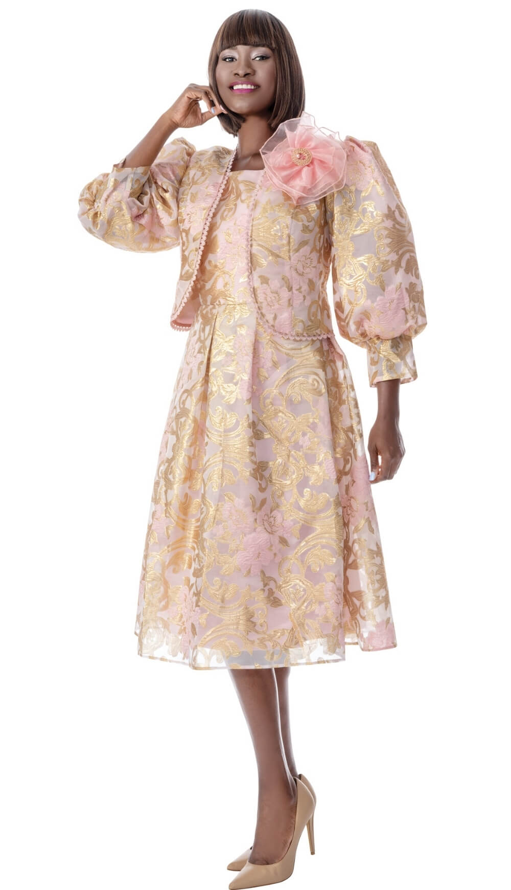 Brocade midi suit dress Terramina 7011