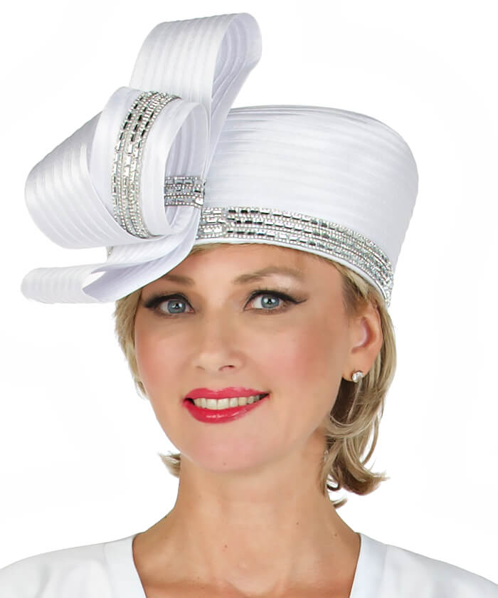 Giovanna Church Hat HR22158-White main image 1