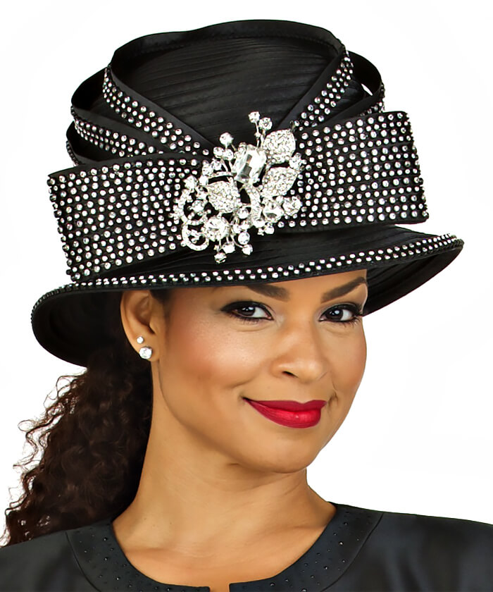 Giovanna Church Hat HR22137-Black