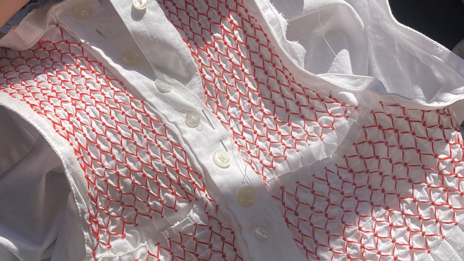 Embroidery and smocking technique