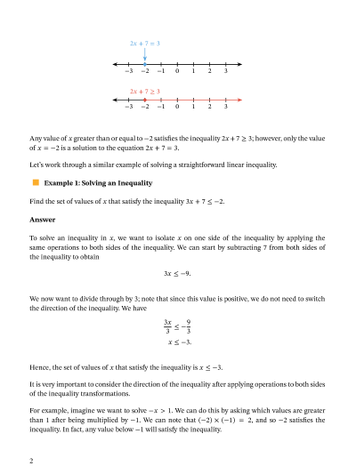 Lesson: Linear Inequalities | Nagwa