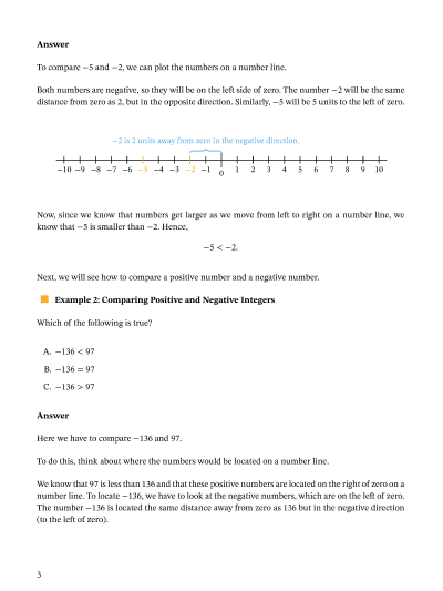 Lesson: Comparing and Ordering Integers | Nagwa