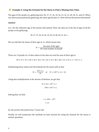 Lesson: The Mean of a Data Set | Nagwa