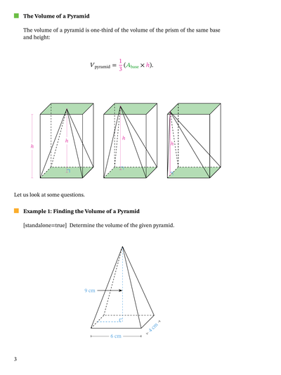 Lesson: Volumes of Pyramids | Nagwa