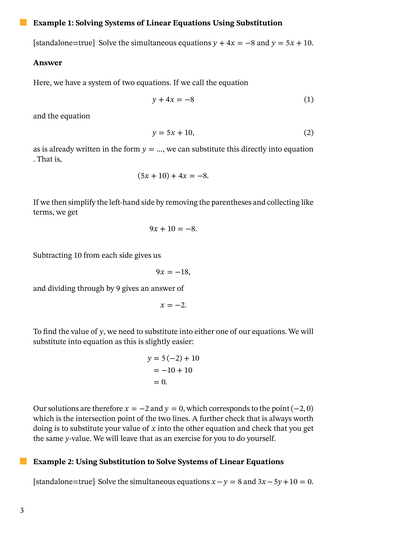 Lesson: Solving Systems of Linear Equations Using Substitution | Nagwa