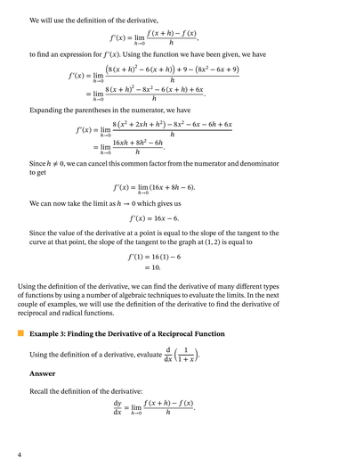 Lesson: Definition of the Derivative | Nagwa