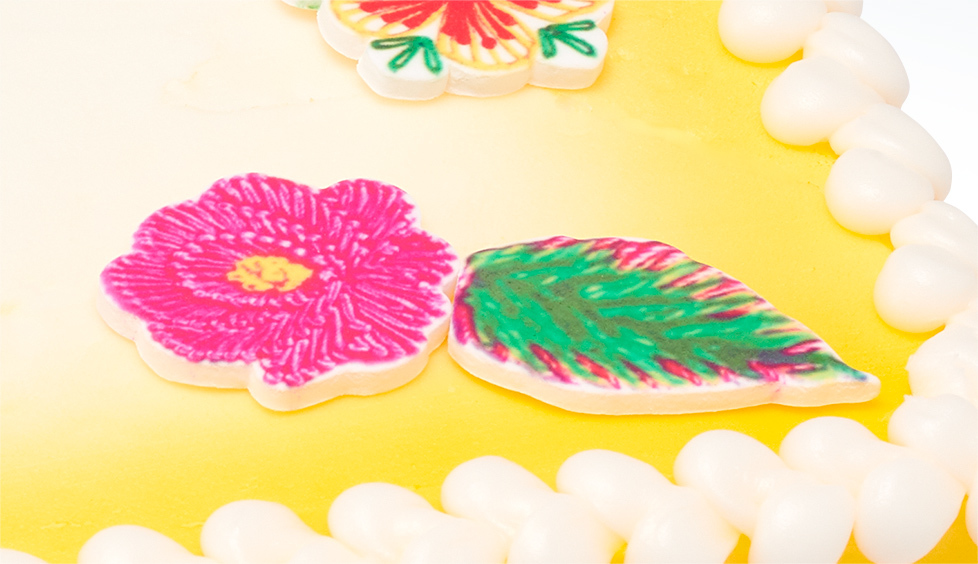 Flower Assortment on Corner of Cake