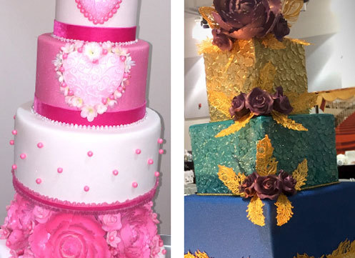 Tri Colored Tier Cake