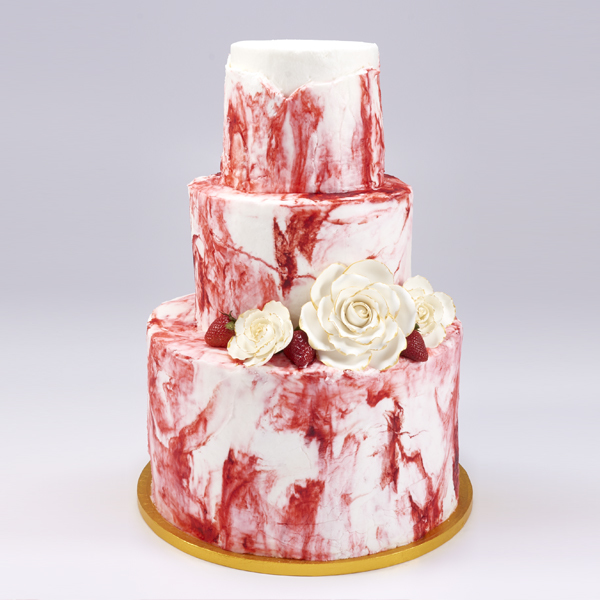 Marbled Buttercream Collar Cake Design