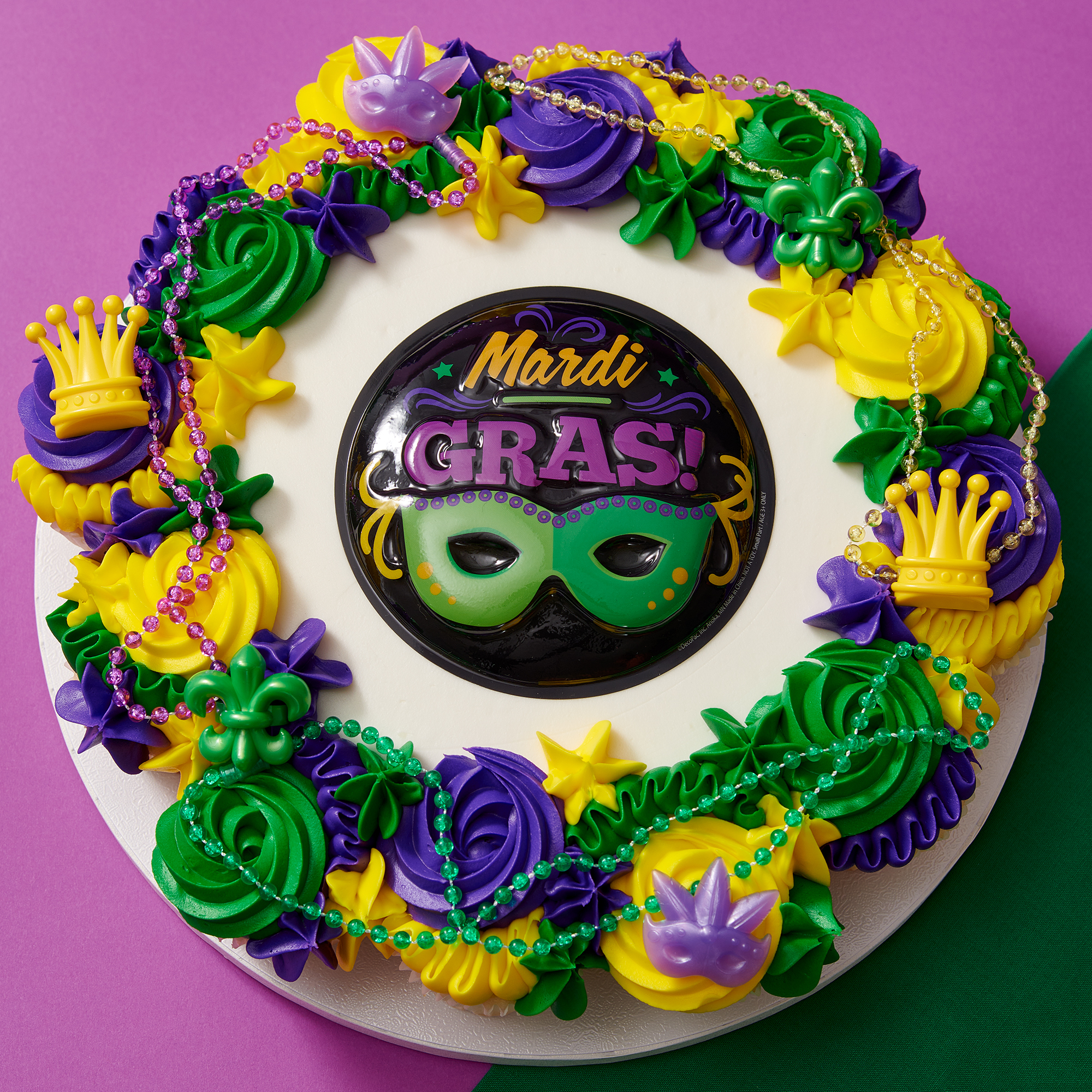 Mardi Gras Masks Cake Design