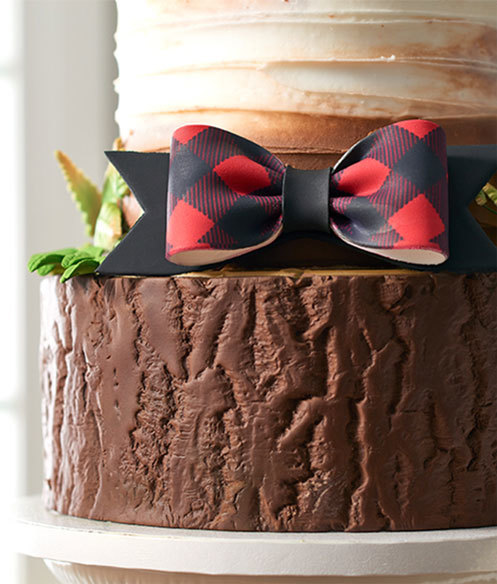 Simple Pleasures Tiered Plaid Bow Cake