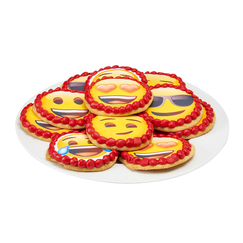 PhotoCake® Emoji Cookie Platter Design Cake Decorations