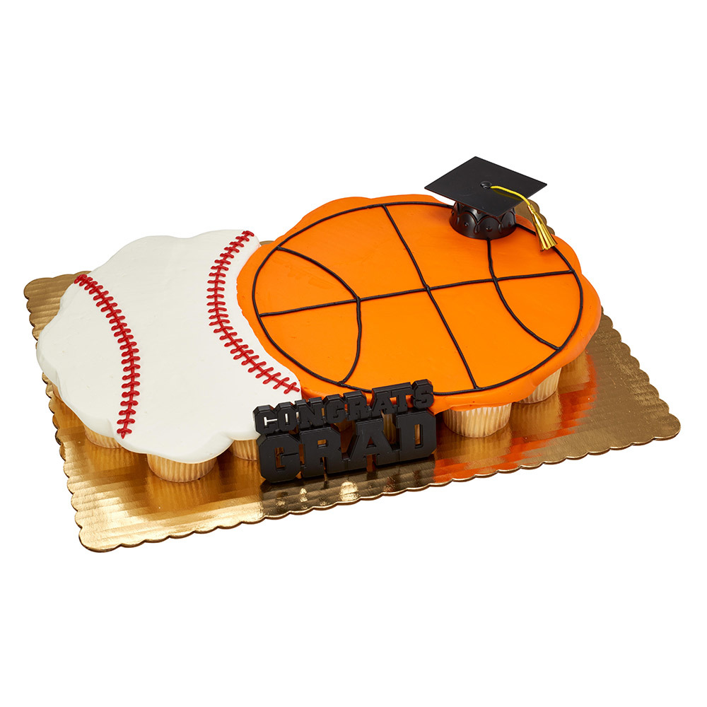Grad Hat Sports Cupcake Design and Decorations