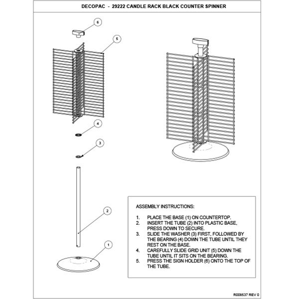 29222 Candle Rack Black Counter Spinner Rack Setup Instructions