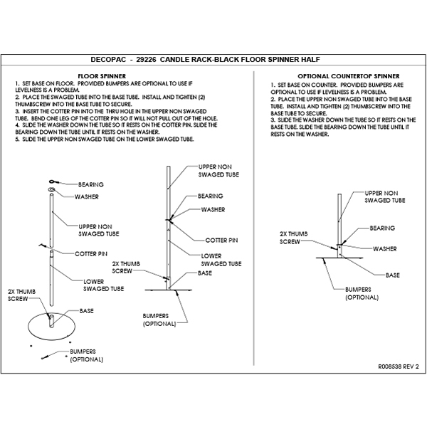 29226 Candle Rack Black Floor Spinner Half Rack Setup Instructions
