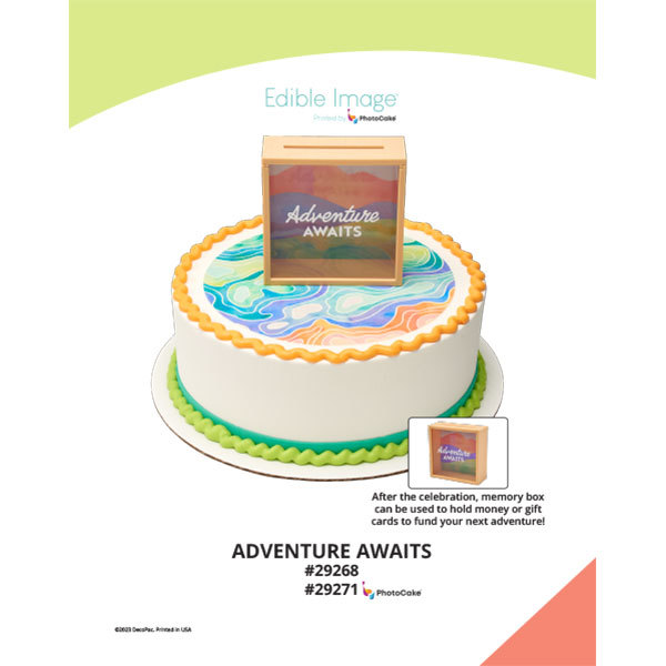 Adventure Awaits The Magic of Cakes® PhotoCake® Enhanced Round Background Page