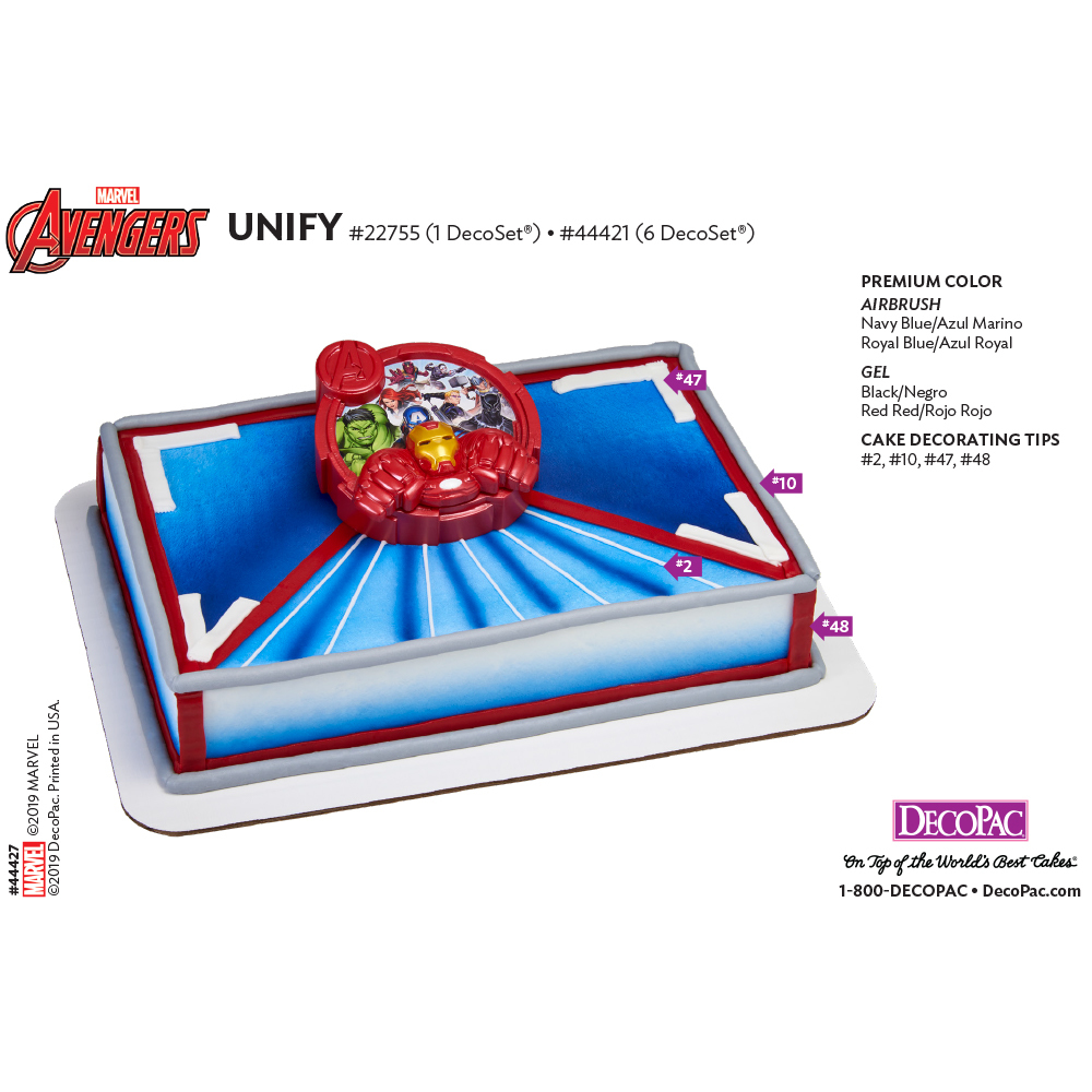 MARVEL Avengers Classic Unify DecoSet® Cake Decorating Instruction Card