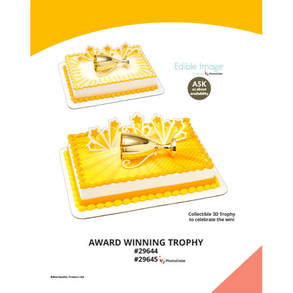Award Winning Trophy The Magic of Cakes® PhotoCake® Enhanced Background and Icing Page