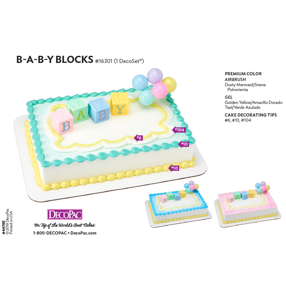 B-A-B-Y Blocks DecoSet® Cake Decorating Instructions