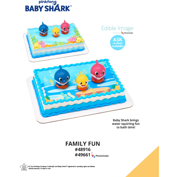Baby Shark Family Fun The Magic of Cakes® PhotoCake® Enhanced Background and Icing Page