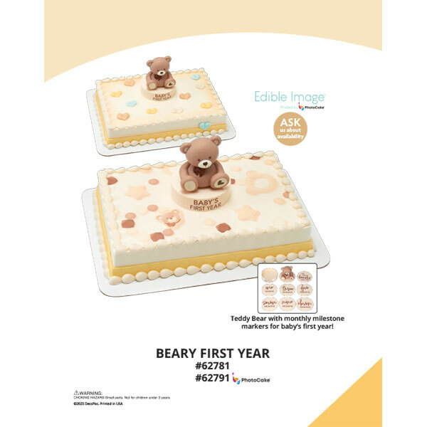 Beary First Year The Magic of Cakes® PhotoCake® Enhanced Background and Icing Page
