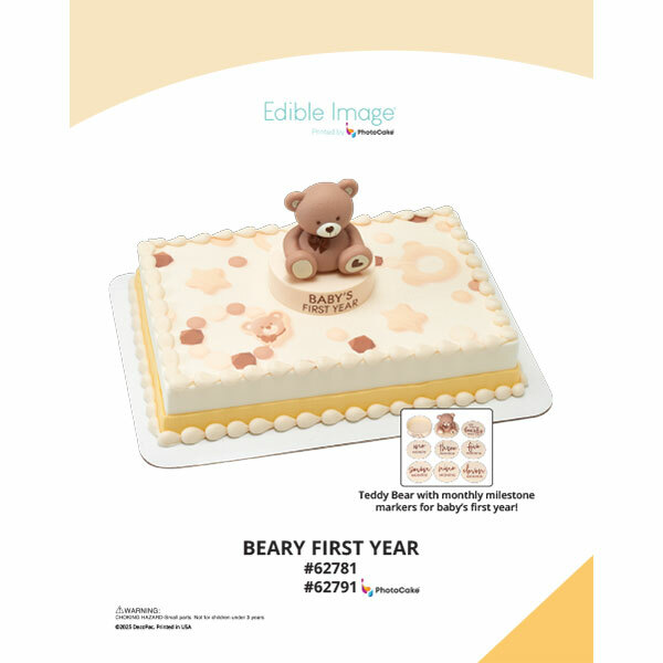Beary First Year The Magic of Cakes® PhotoCake® Enhanced Background Page