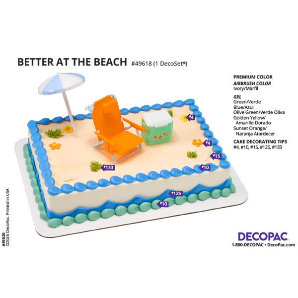 Better at the Beach Cake Decorating Instruction Card