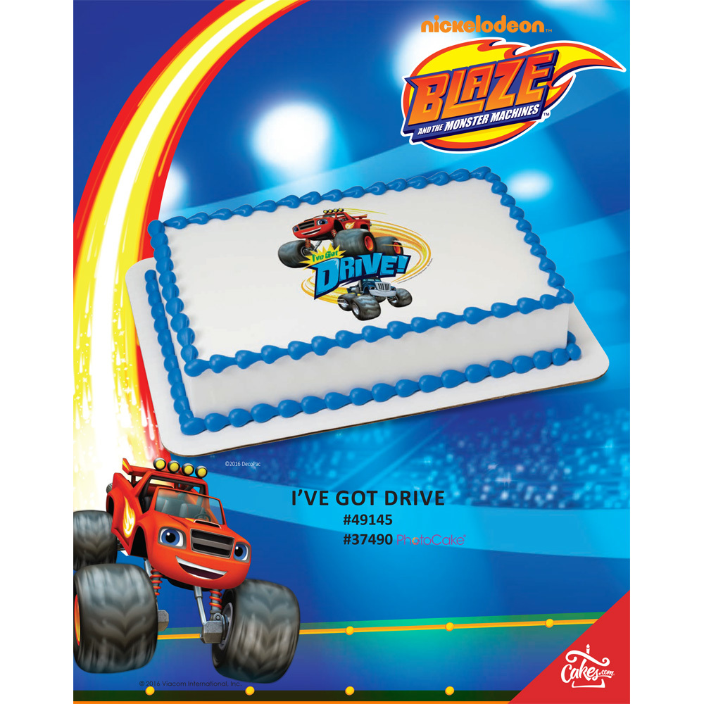 Blaze I've Got Drive! Edible Image®/PhotoCake® Image 1/4 Sheet The Magic Of Cakes® Page