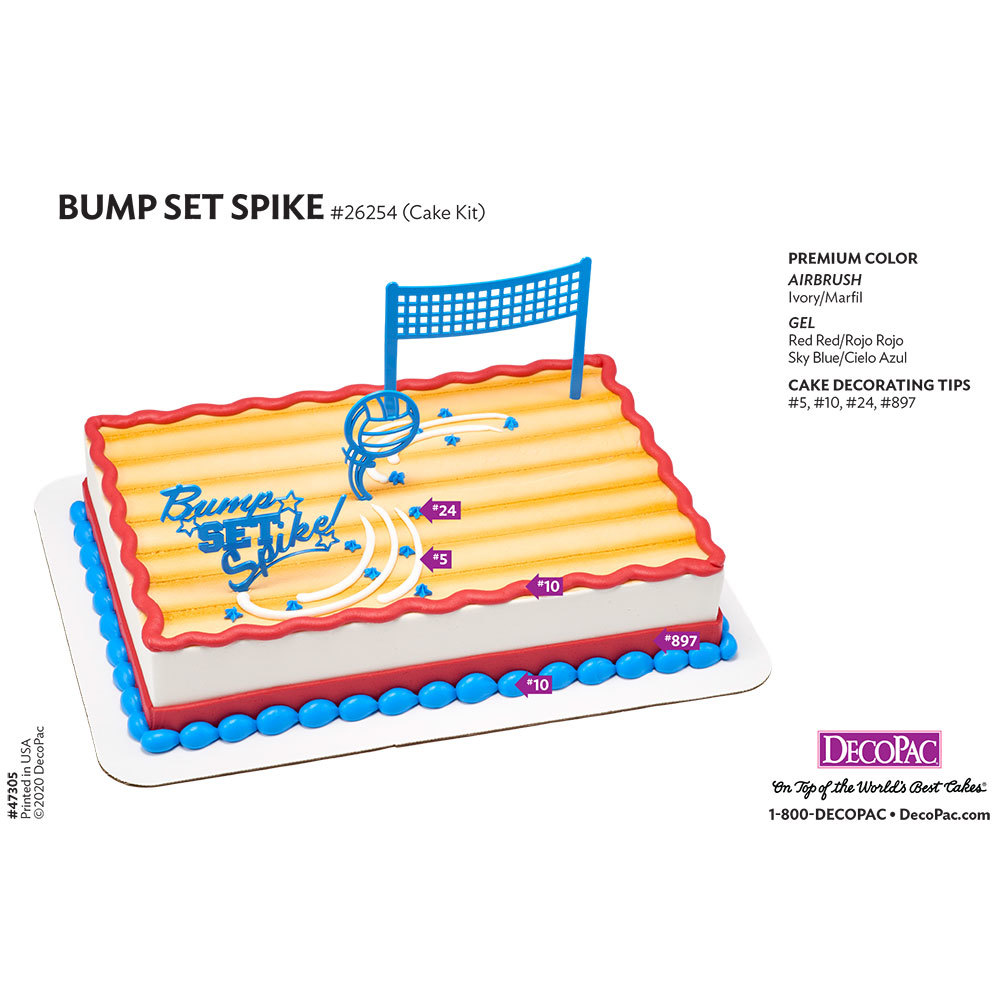 Bump, Set, Spike Cake Decorating Instruction Card