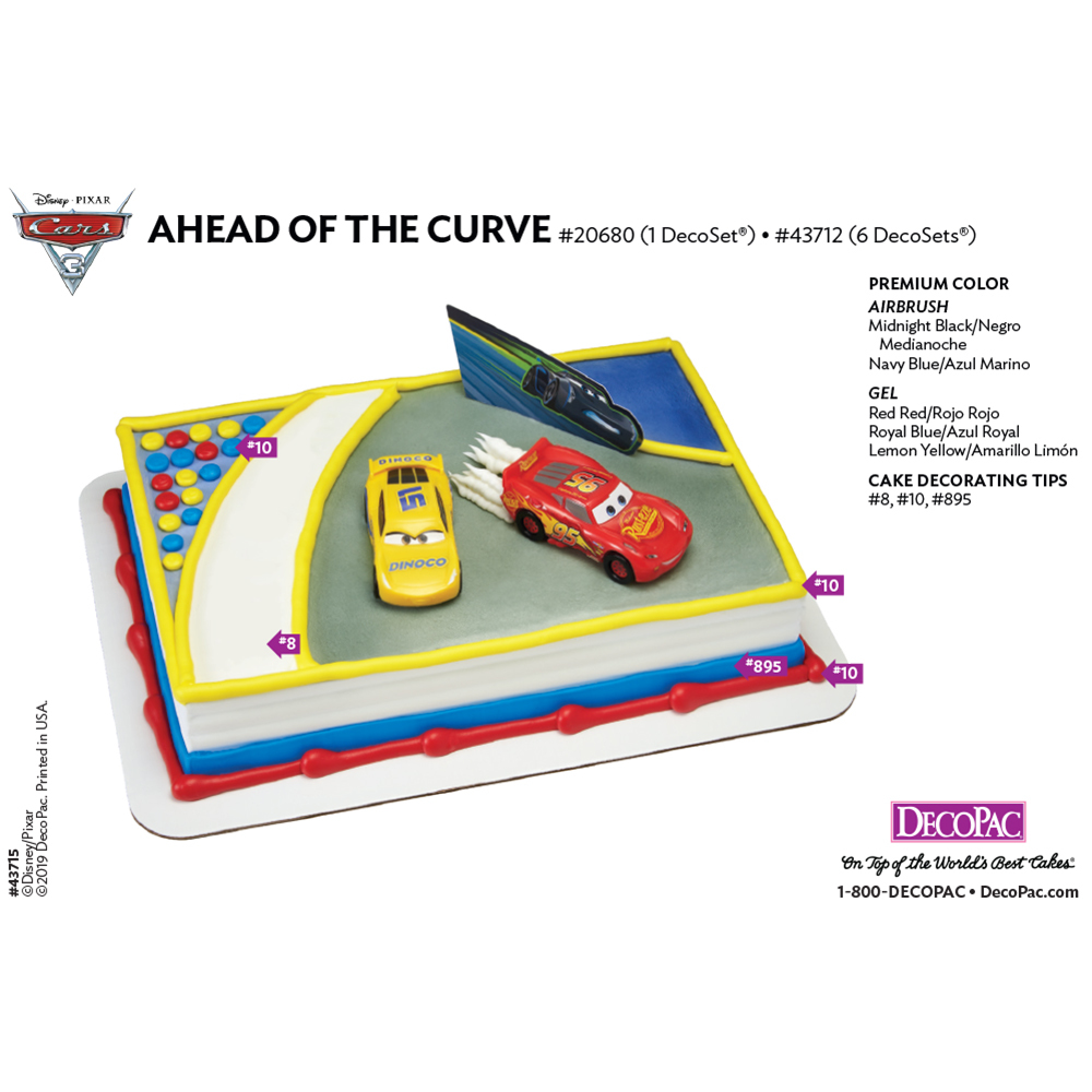 Cars 3 Ahead of the Curve DecoSet® Cake Decorating Instruction Card
