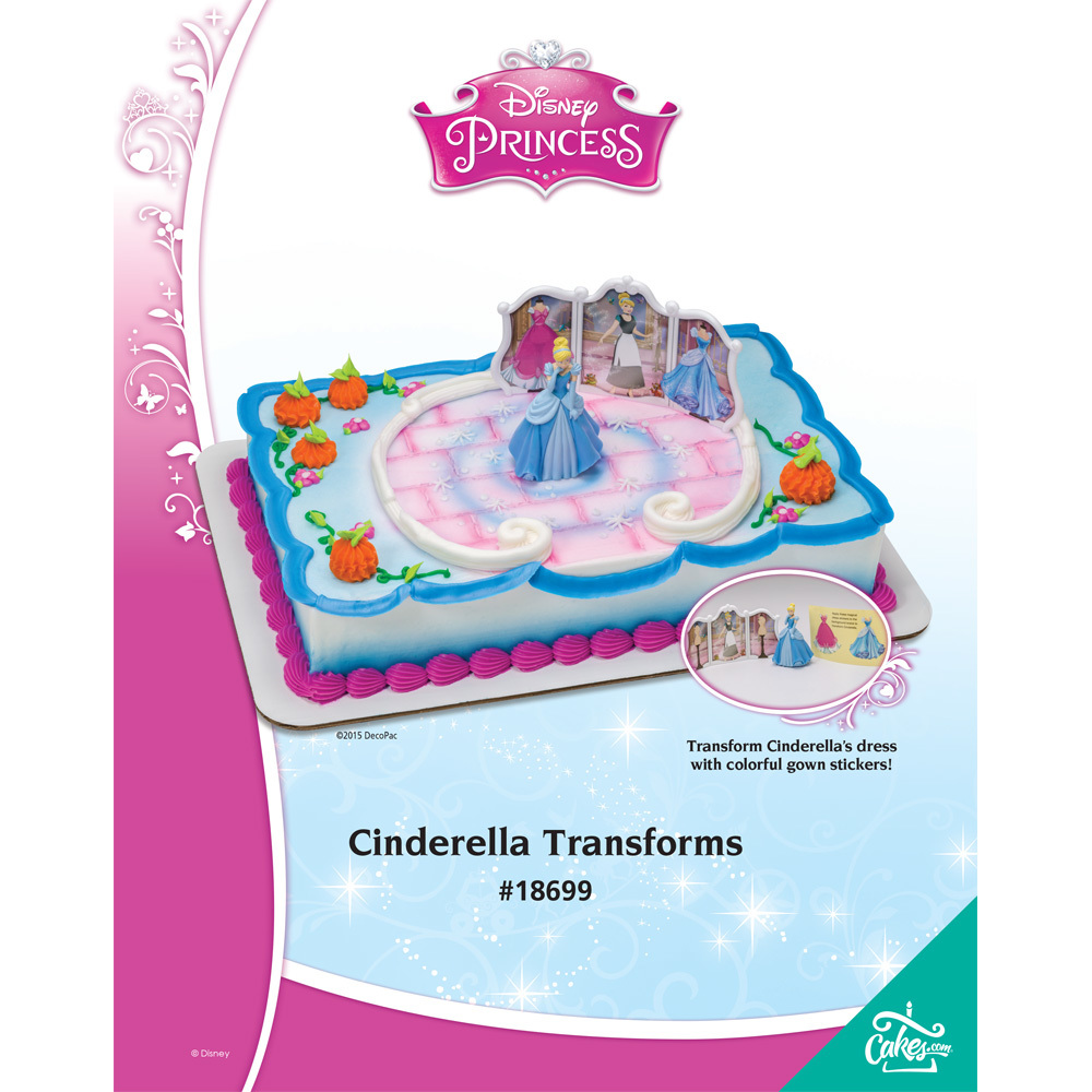 decopac cinderella transforms decoset 1 4 sheet the magic of cinderella sheet cake