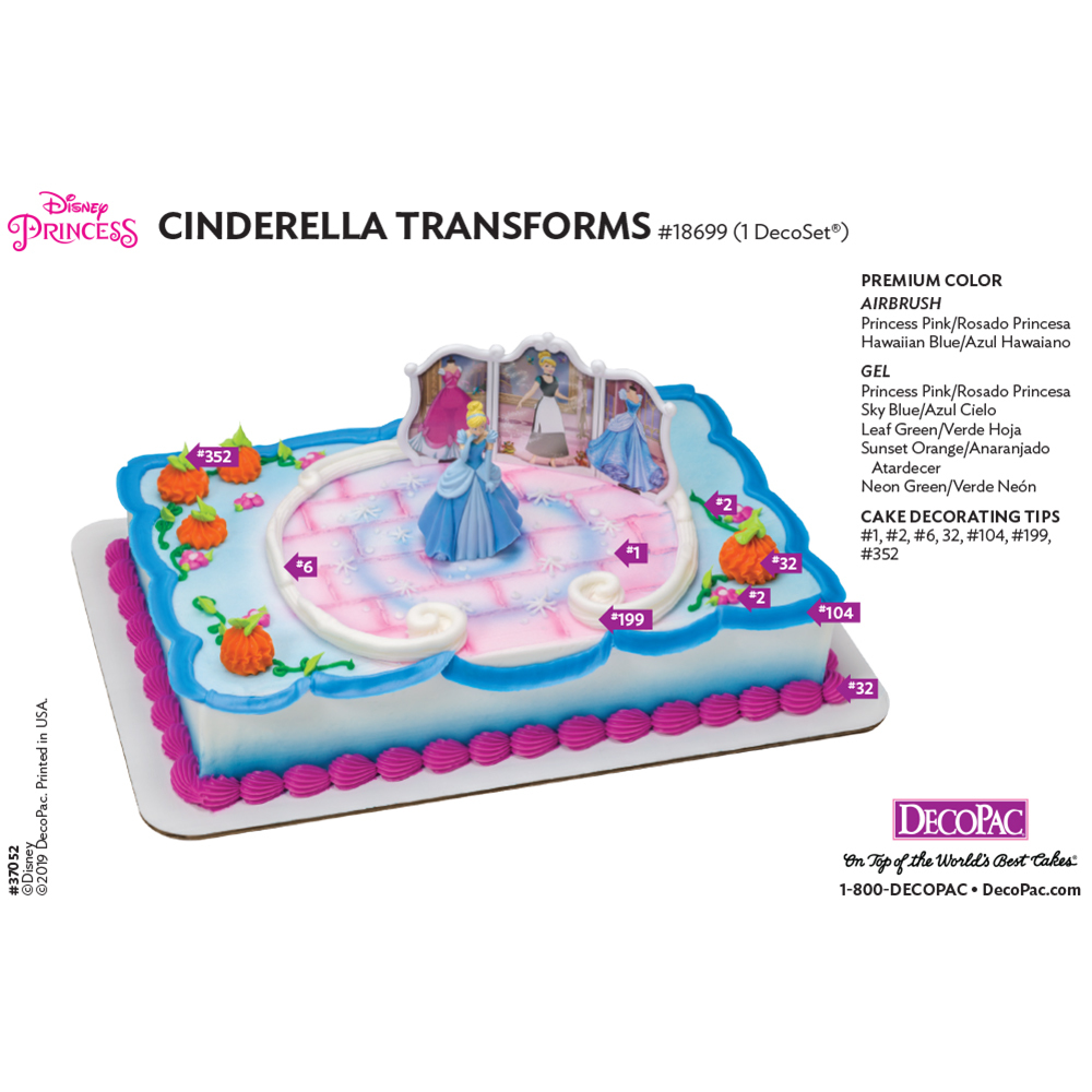 Cinderella Transforms DecoSet® Cake Decorating Instructions